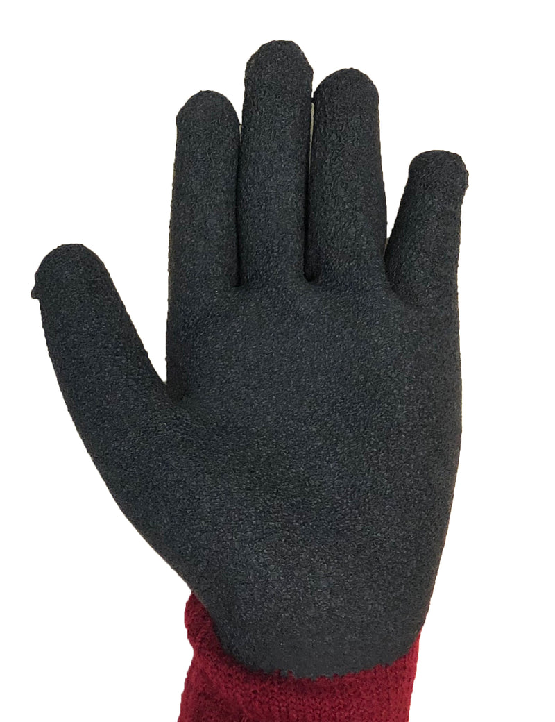 Load image into Gallery viewer, Red Steer Chilly Grip A311BG Women's Heavyweight Thermal-Lined Foam Latex Gloves, Maroon/Black
