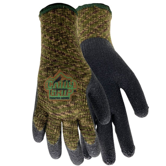 A313 Chilly Grip Camo Thermal Knit Liner, Rubber Palm, Sizes S-XL
