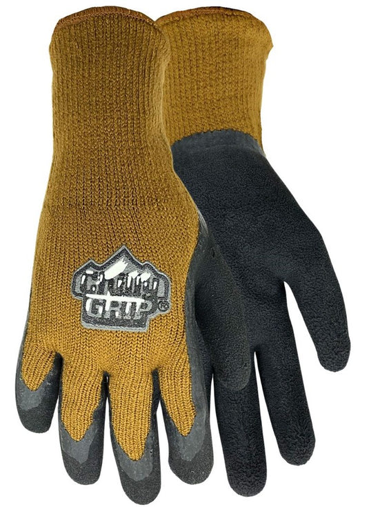 A315 CHILLY GRIP® BROWN KNIT LINER W FOAM LATEX PALM - SIZES M-XL