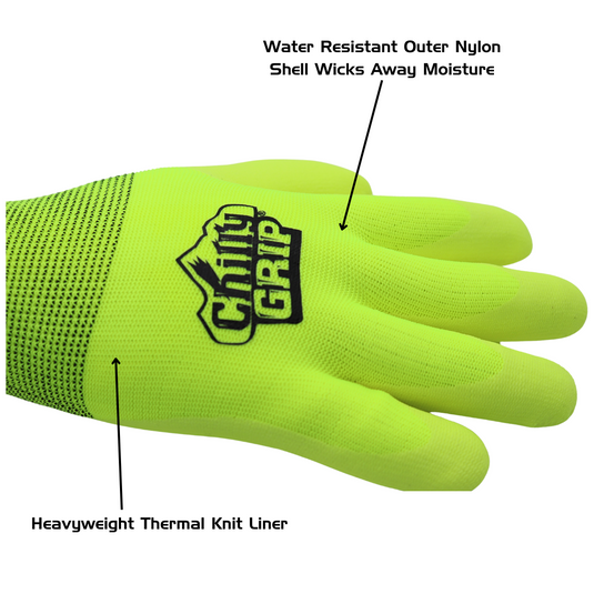 A319 Chilly Grip® Water Resistant Hi-Vis Thermal Gloves, Sizes S-XXL