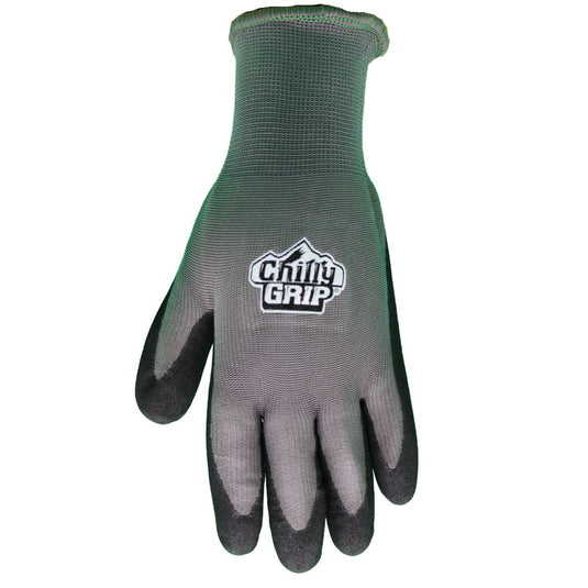 A320 Chilly Grip® H2O Water Resistant Gray Gloves, Thermal Liner, Black Nitrile Coated Palm, Sizes S-XL