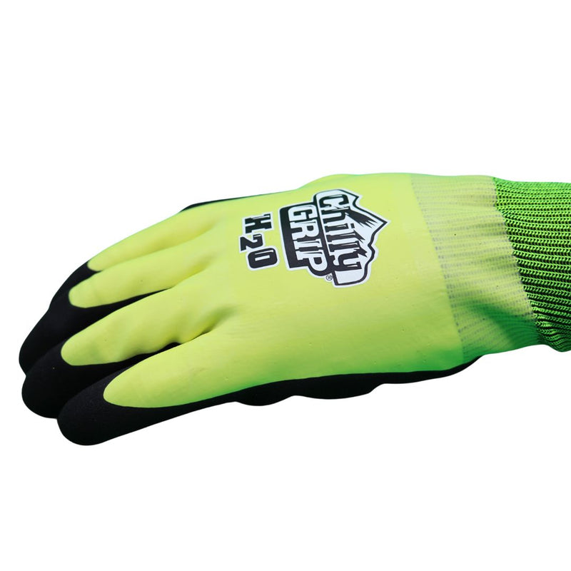 Load image into Gallery viewer, A324 Chilly Grip® H2O Waterproof Thermal-lined Black/Hi-Vis Gloves - Nitrile Over Dip Coating, Sizes M-XXL
