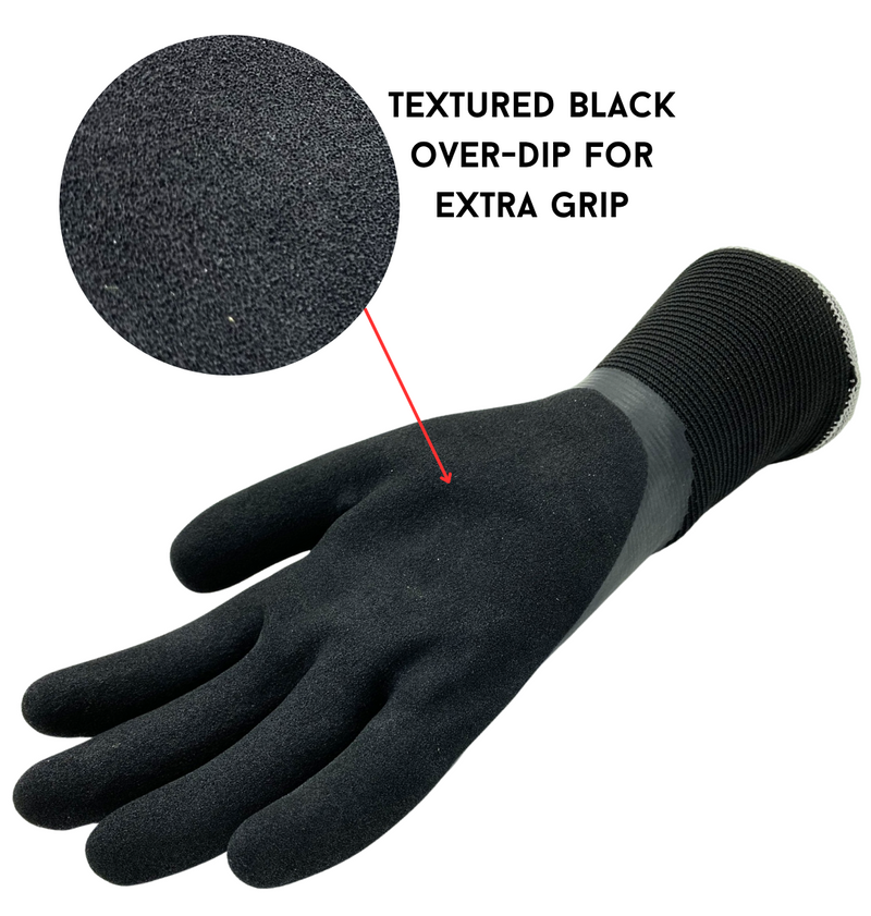 Load image into Gallery viewer, Chilly Grip A326 Black Waterproof H2O Thermal Insulated Gloves, Snug-Fit Wrist, Textured Palm, Sizes M-XL

